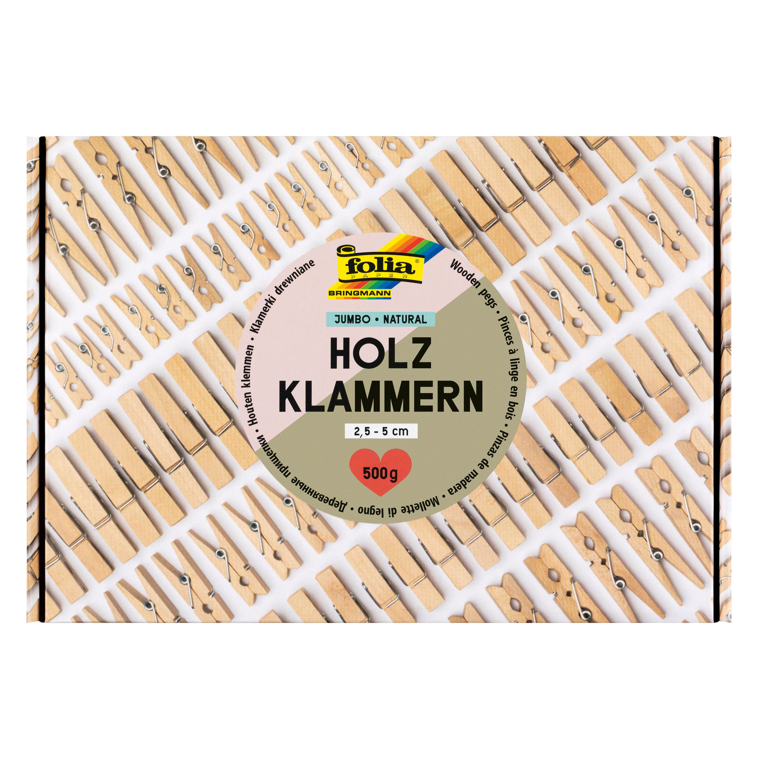 Folia Holzklammern natural 500g (22994)