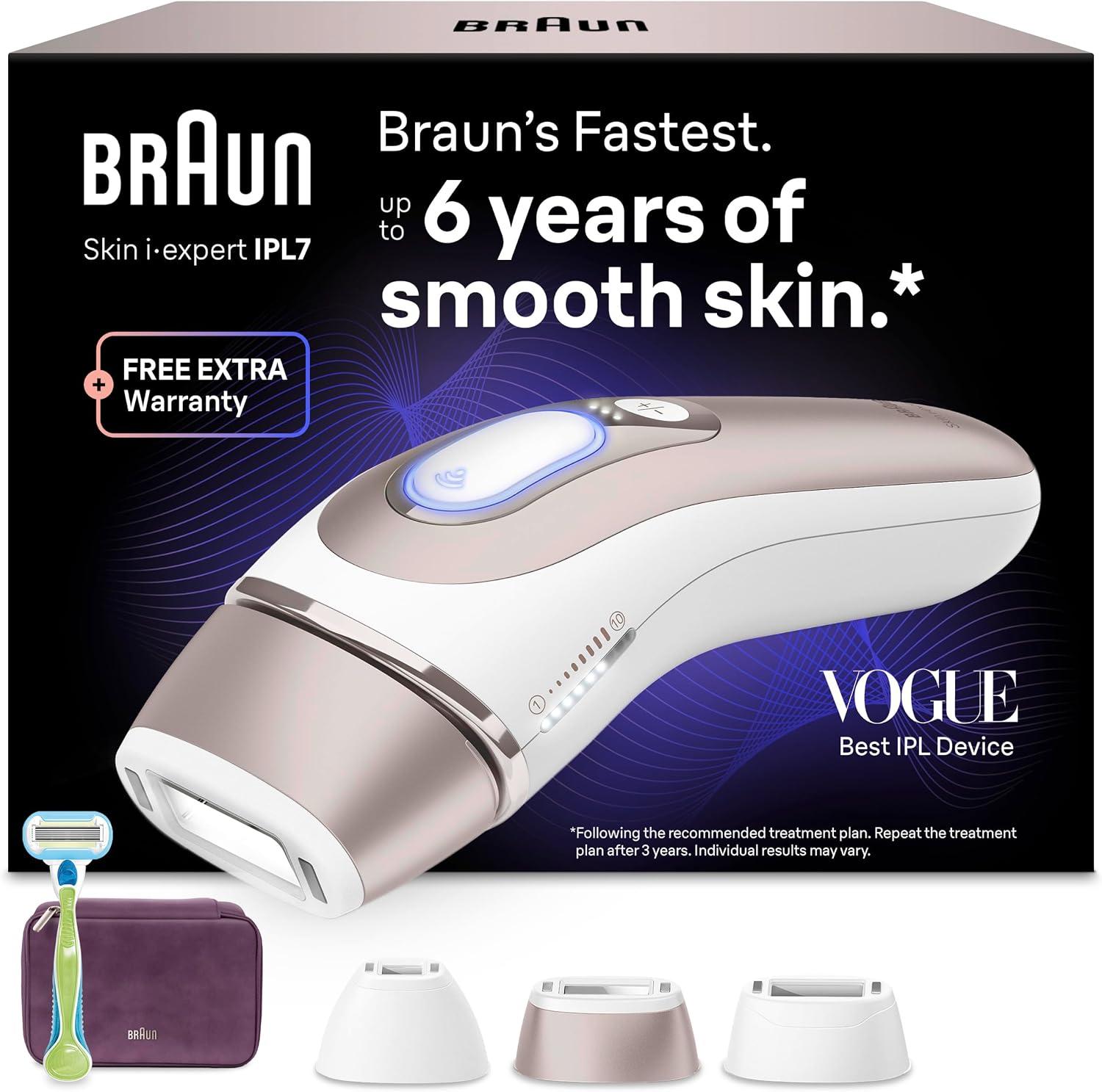 Braun Skin i.expert Pro 7 PL7263 IPL Haarentfernung Weiß/Rosegold, 3 Aufsätze