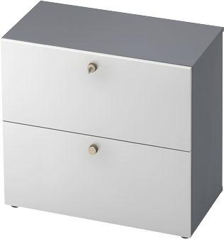 Hängeregistraturschrank TOPAS LINE, 2 Ordnerhöhen, mit Vollauszug, graphit/weiß