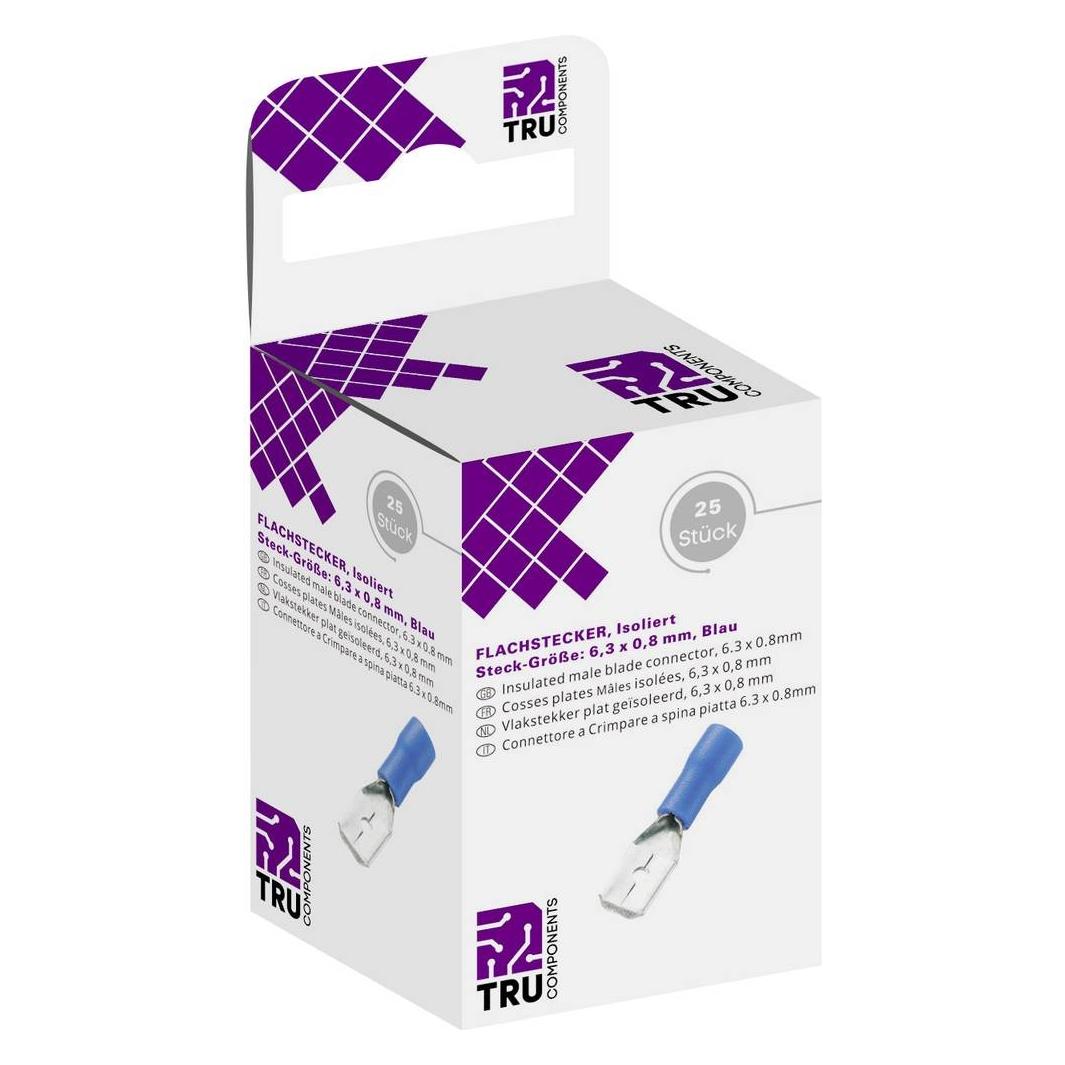 Tru Components 8436768 Flachstecker-Sortiment Steckbreite 6.30 mm Steckdicke 0.80 180° (8436768)