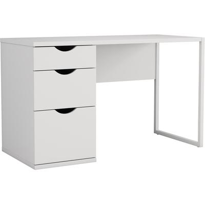 Schreibtisch OTTO HOME, weiß (weiß, weiß, weiß), B:120cm H:73cm T:55cm, Tische, Schreibtisch, mit Schubladen, im modernen skandinavischen Design, Breite 120 cm