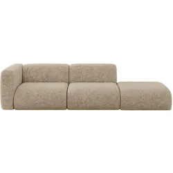 SOFA Ottomane Links MIRA-S3 296x89x70 Braun Velours