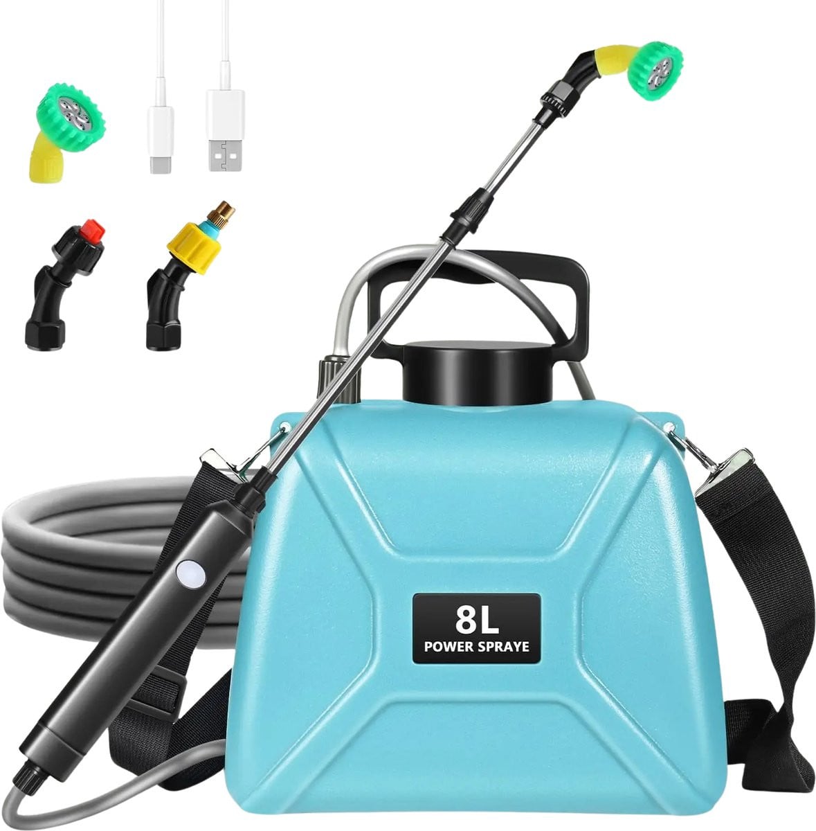 HOB Accu Drukspuit - Elektrische Draadloze Rugspuit voor Onkruidbestrijding - 8L - USB Oplaadbaar