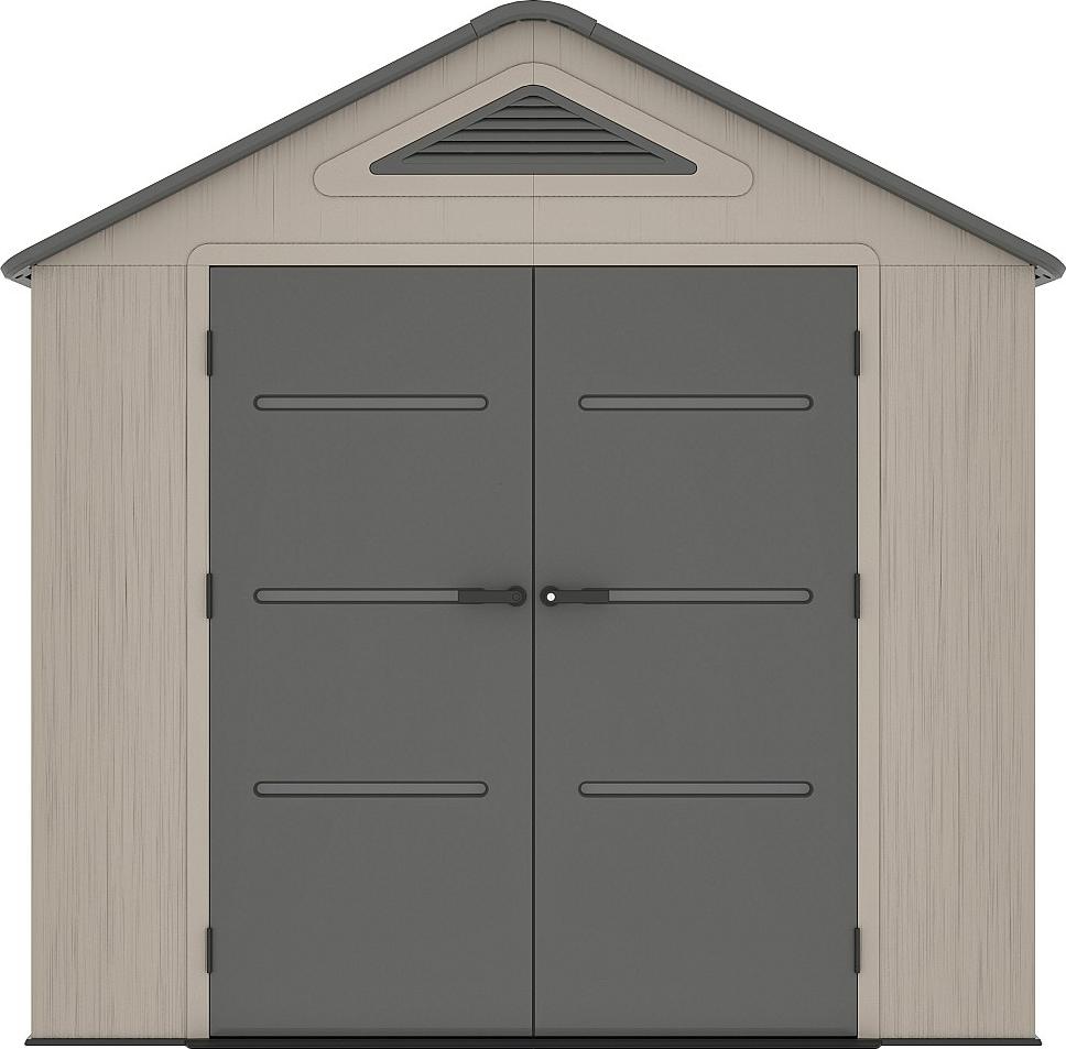Gartenhaus aus HDPE-Kunststoff Beige und Grau 6,15 m² mit Boden - Stärke 22 mm - ANTEVA