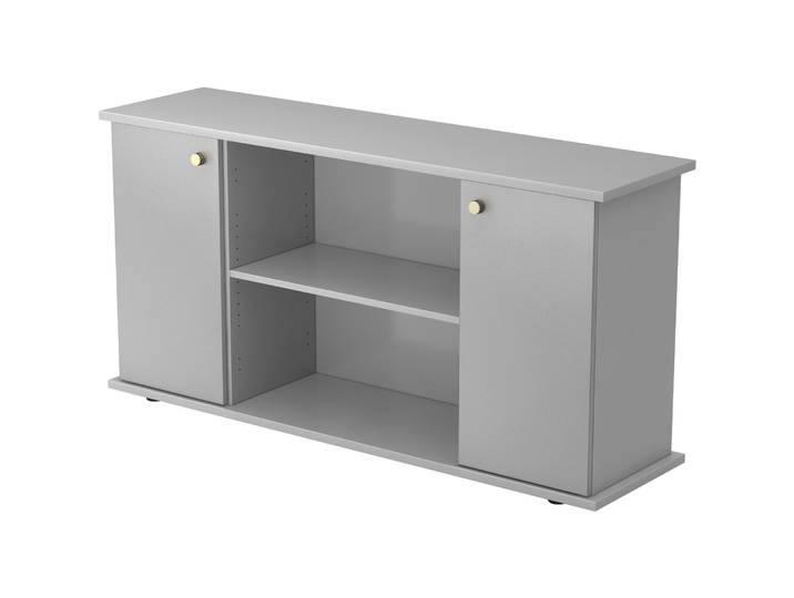 Sideboard Office Silber, Grau Holzwerkstoff B 166.1 H 84 cm - Sideboard