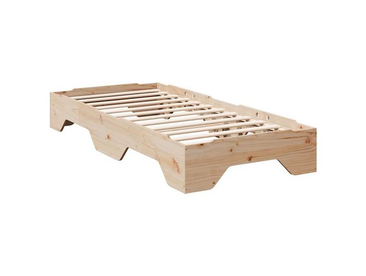 vidaXL Bett Massivholzbett ohne Matratze Stapelbar 75x190 cm
