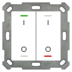 MDT BE-TAL55T2.B1 Taster Light 55 2fach RGB-W Temp.sensor Reinweiss gl. Schalten, Schalter + Taster, Weiss