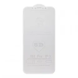 Displayschutzglas (Tempered) / Panzerglas 4D passgenau für Apple iPhone X, 9H Härtefaktor, weiß