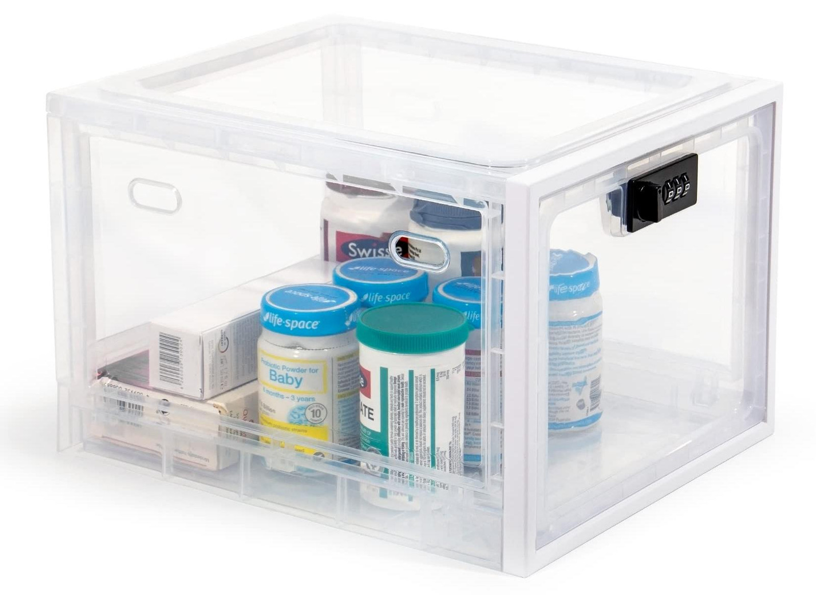 Dripio Inklapbare opbergbox met deksel, wit, plastic