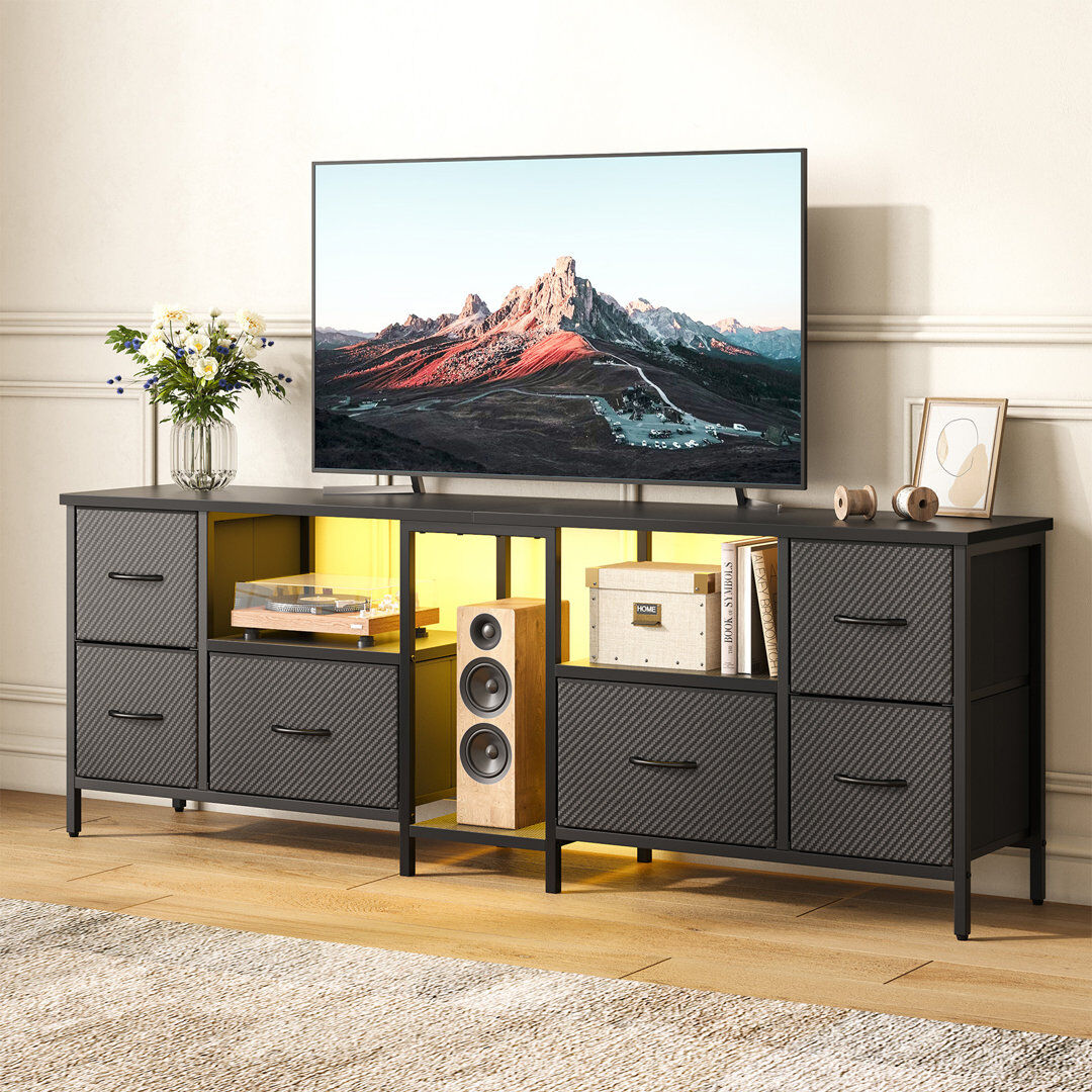 Metro 160cm Multifunctional Tv Cabinet With Multiple Drawers Black 65"