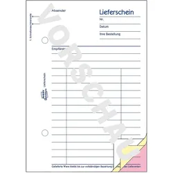 Avery, Formular, Formularbuch Lieferschein