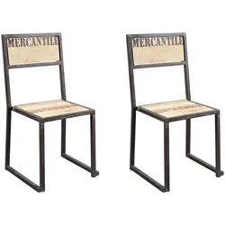 Stuhl Mango 45x46x92 natur bedruckt FACTORY #109, 2er Set