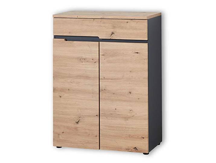 Stella Trading MEMPHIS Schuhschrank in Artisan Eiche Optik, Graphit - Modernes Schuhregal mit viel Stauraum für Ihre Schuhe - 80 x 107 x 38 cm (B/H/T)
