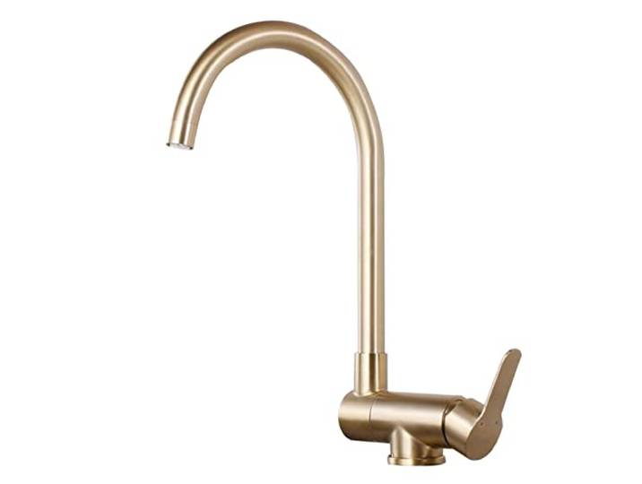 Mischbatterie Küche Vorfenster Küchenarmatur Klappbar Gold Gebürstet Spültischarmatur Edelstahl Klappbar Wasser Heiß und Kalt Drehbar Wasserhahn Küche Abnehmbar Fenster,B