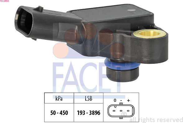 Facet Luftdrucksensor, Höhenanpassung 103450 Für Bmw