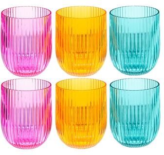 Abode Homewares Mesa Acrylic Stemless Wine Glass - Assorted Colors - 16.2oz - Set of 6