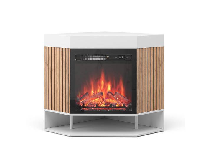 Vicco Elektrokamin Lynea Weiß 100 cm mit realistischem Flammeneffekt und Heizung 1800W, Rechteckig, 100x80x73 cm, Elektrogeräte, Heizgeräte, Elektrokamine
