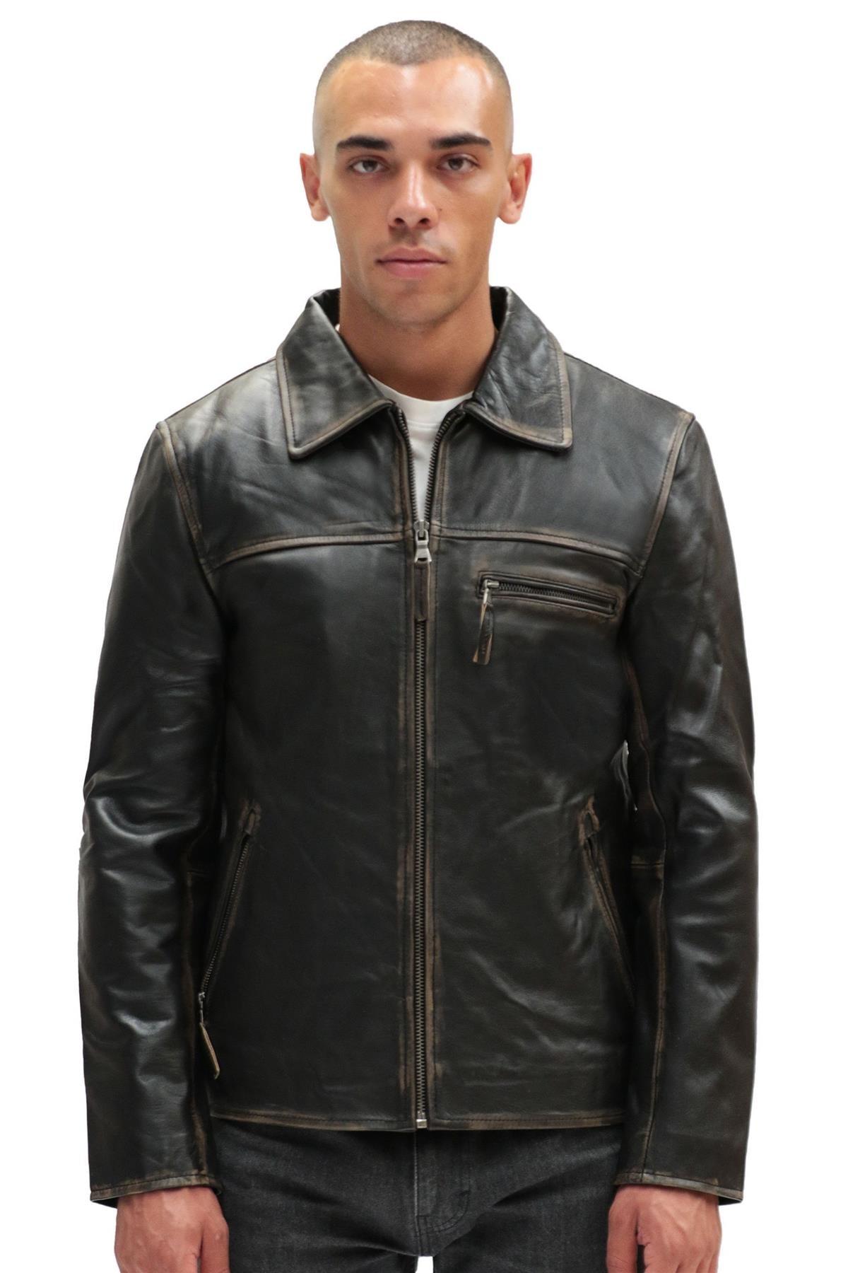 Harrington-Lederjacke aus Rindsleder für Herren-Lima