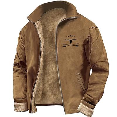 Herren Das Vieh Pullover Sweatshirt Sweatshirt Stehkragen Täglich Druck Streetwear Reißverschluss Herbst Winter