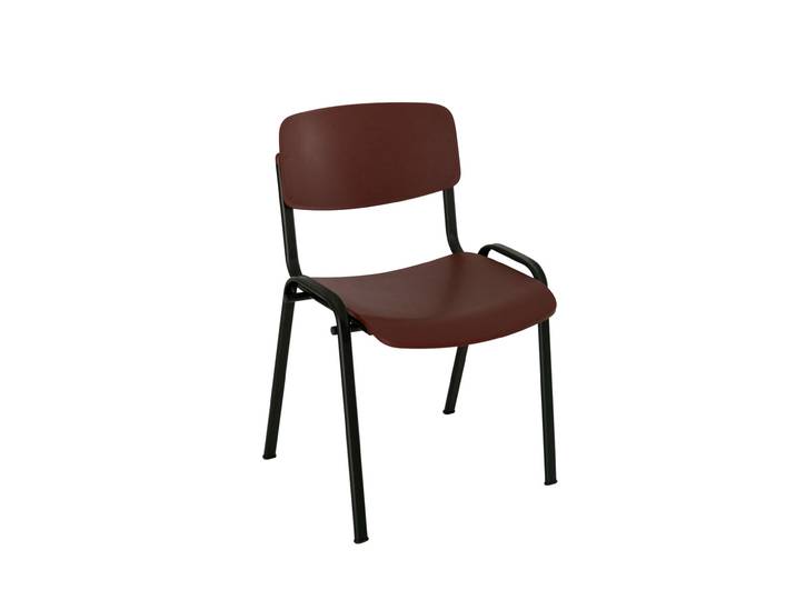 Chaise de réunion Swan piètement noir - Assise et dossier Brique