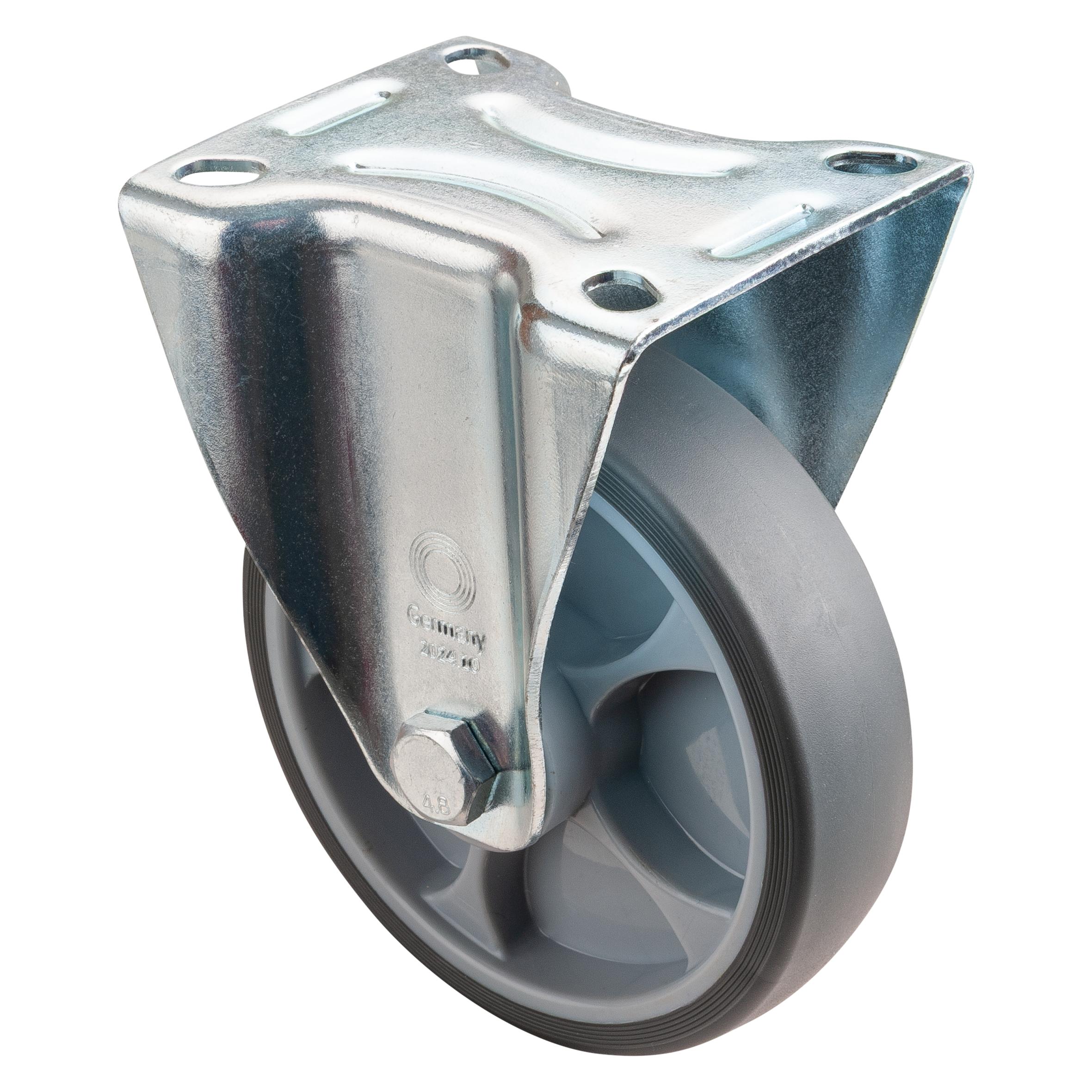 BS Rollen Bockrolle Rad-Ø 125 mm Tragfähigkeit 120 kg thermoplastisch Kunststoff Platte L104xB80 mm (L410.B44.126)