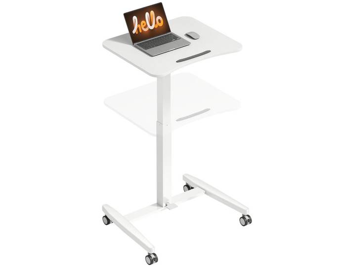 Gisaae Schreibtisch neigbare Tischplatte höhenverstellbar 60x52cm, Weiß, 60.5x114x52 cm, Büromöbel, Schreibtische, Schreibtische