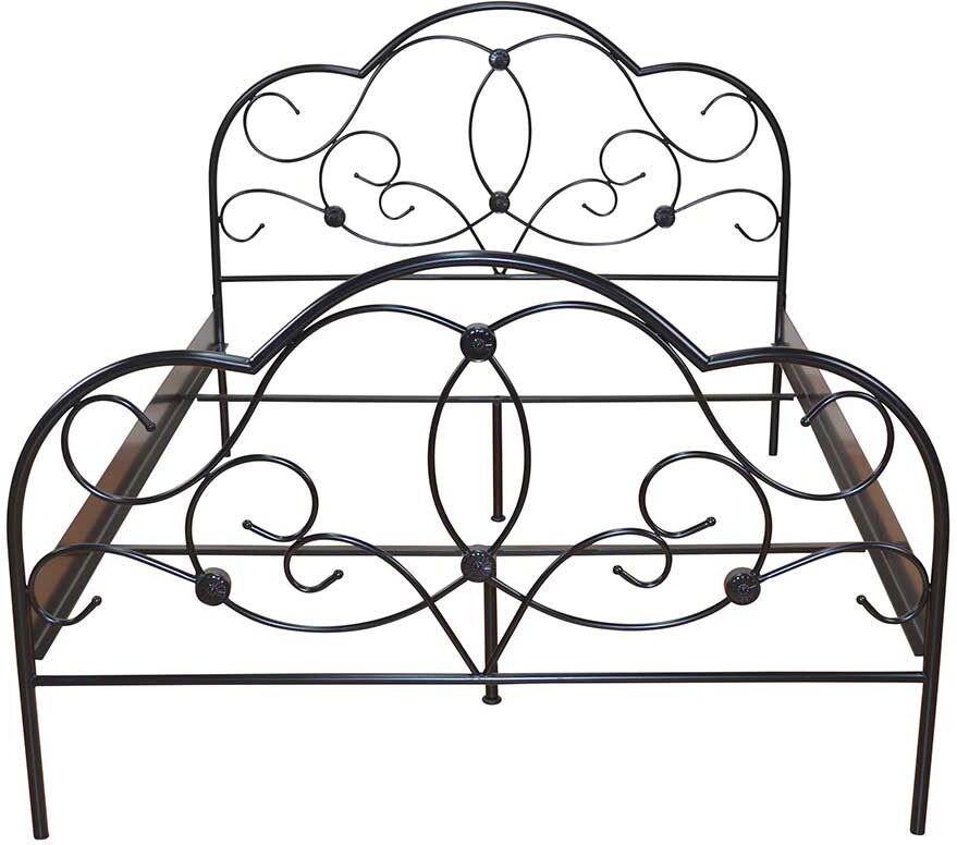 Pharao24.de Metallbett in Schwarz Romantisches Design