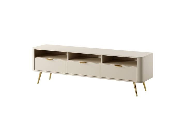 TV-Schrank Oval 160 cm mit Nischen sandbeige