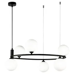 Pendelleuchte Ring Schwarz/Weiß max. 25 Watt