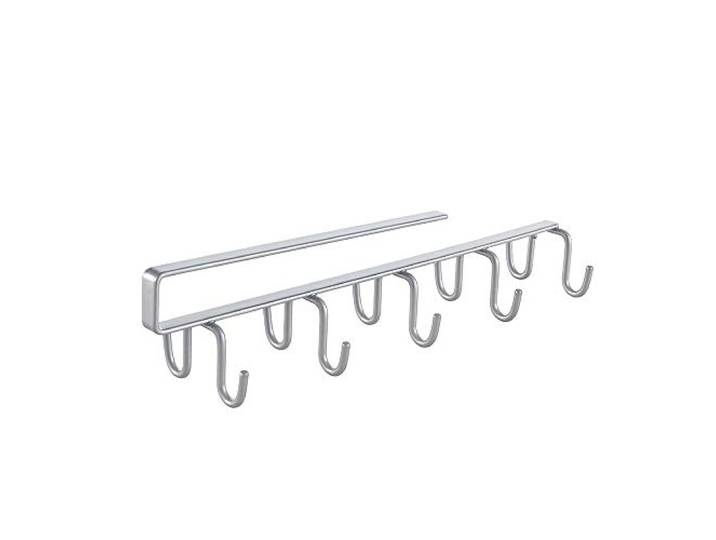 Metaltex 77336 My Hooks-universele hanger haken, metallic grijs, 6 x 25 x 6 cm