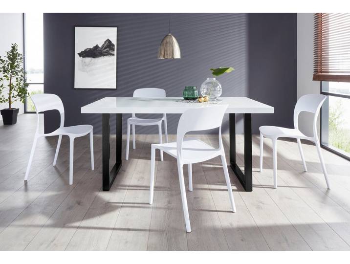Paroli Esstisch Manger, Breite 180 cm, mit U-Gestell aus Metall in schwarz