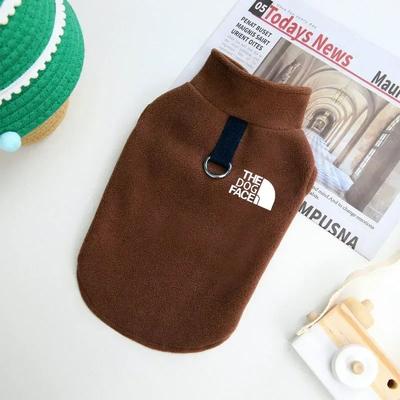 Inspired Living CozyGuard Fleece Dog Sweater Warm Winter Pet Clothing For Small Breeds brown l