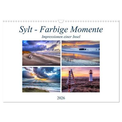 Sylt - Farbige Momente (Wandkalender 2026 DIN A3 quer), CALVENDO Monatskalender