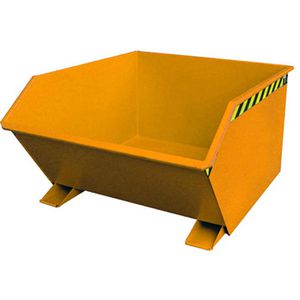 BAUER Kippbehälter GU 1000, für Stapler, 1 m³, orange, 1500 kg