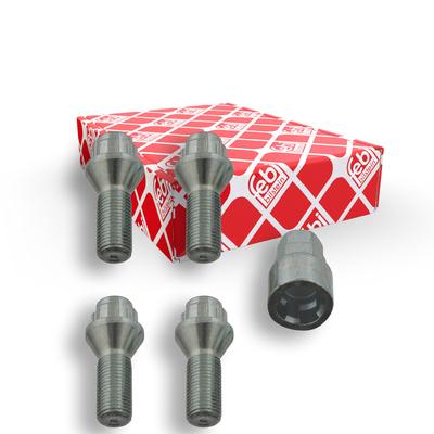 Febi Bilstein Radschraubensatz Kegelbund M14x1.5x29 8.8 [Hersteller-Nr. 27055] für Volvo, Peugeot, Renault, Lancia, Citroën, Fiat