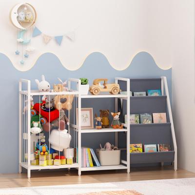 Kodotan sofa Kids Bookshelf and Toy Storage, 3-in-1 Book Shelf for Kids Rooms, Sling Baby Bookcase with Stuffed Animal Storage