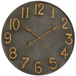 Boltze Wanduhr Lincoln Antikgold Dunkelgrau, Ø 76 cm, 3 cm dick