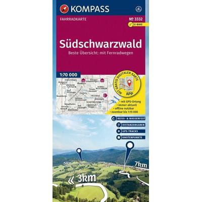 KOMPASS Fahrradkarte 3332 Südschwarzwald mit Knotenpunkten 1:70.000, Sonstige von , KOMPASS Freytag & Berndt, 978-3-99154-258-2