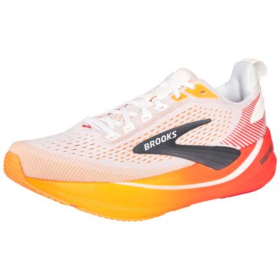 Laufschuh BROOKS "BROOKS Ghost Max 4", Herren, Gr. 45,5, orange (weiß, orange, rot), Textil, Schuhe Laufschuh, für mehr Stabilität