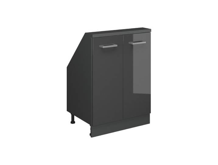 Vicco Kommode Rion, Anthrazit Hochglanz/Anthrazit/Anthrazit, mit 2 Türen (1 St)