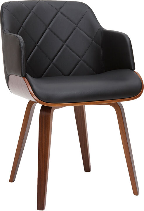 Miliboo Chaise design noir et bois foncé LUCIEN