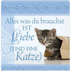 H&H Romantisches Geschirrtuch "Alles was du brauchst ist Liebe (und eine Katze)"...