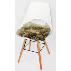 Heitmann Felle Sitzauflage aus Lammfell, ca. 44 x 44 cm, Braun m hellen Spitzen