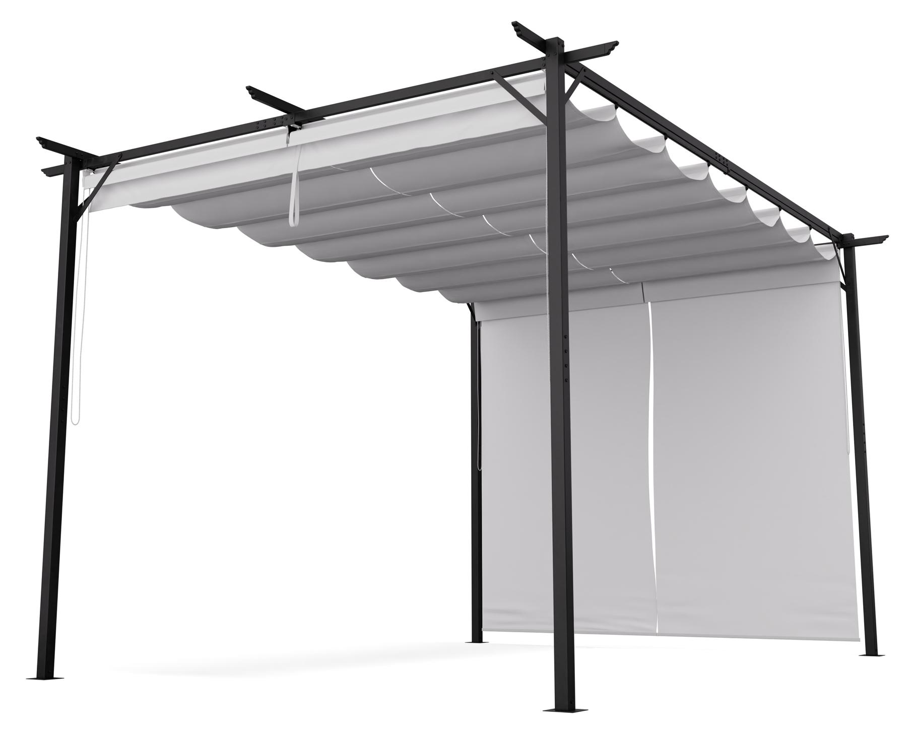 Blumfeldt Pantheon Robuster Gartenpavillon 3x4 m, wasserdichtes Polyesterdach mit PA-Beschichtung, Jalousien, stabiles pulverbeschichtetes Stahlgestell, Pavillon winterfest