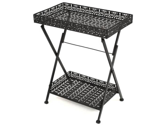 Table basse pliante - Bingo - Style vintage - Métal - Noir
