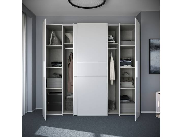 Kombischrank Claris 200 x 191 x 61cm Weiß/Weiß