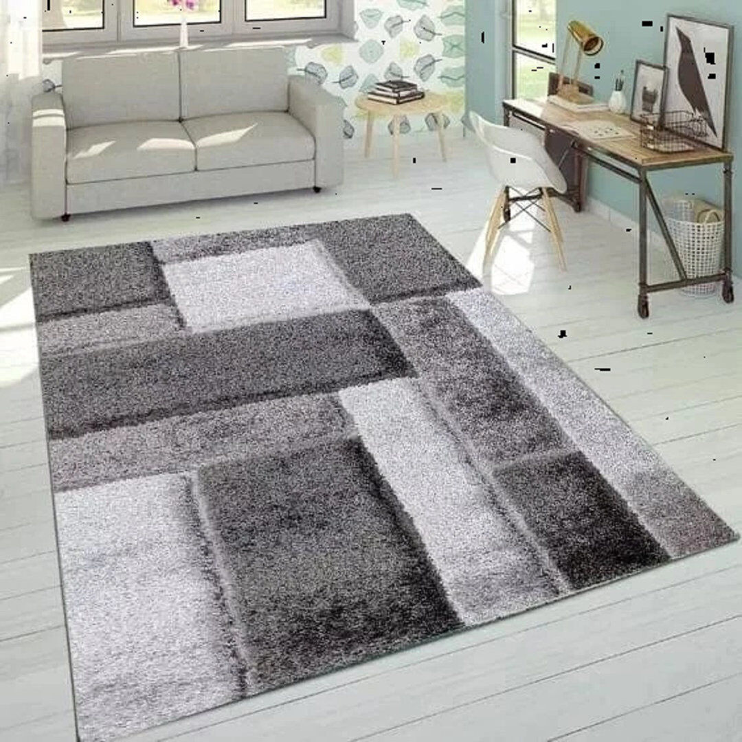 Ebern Designs Modern Stylish Large Shaggy Area Rugs Hallway Living Room Bedroom Carpet Mats* Grey Rectangle 160 x 230 cm