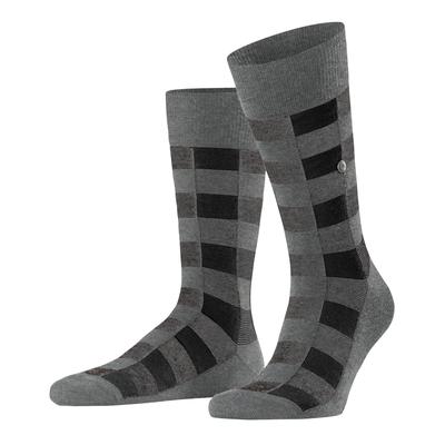 Socken BURLINGTON "Buffalo Check", Herren, Gr. 40-46, grau (dunkelgrau), Baumwollmischung, mehrfarbig, Socken Socken, Einheitsgröße 40-46, wärmende Wollmischung, Holzfäller-Karo