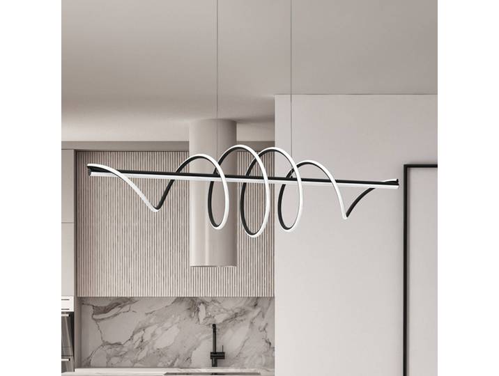 Hanglamp Twist, zwart, Woon-/ Eetkamer, Kunststof, Modern