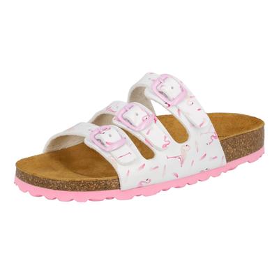 Pantolette LICO "Pantolette Bioline Flaminco", Mädchen, Gr. 26, weiß, Synthetik, Schuhe Pantolette